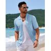 COOFANDY Men’s Knit Polo Shirts Short Sleeve Button Up Shirts Fashion Casual Summer Beach Shirts Golf Polo Shirts Light Blue