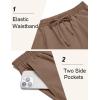 COOFANDY Men’s Linen Casual Lightweight Pants Elastic Waist Drawstring Beach Pants with Pockets(Brown)