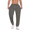 COOFANDY Men’s Linen Casual Lightweight Pants Elastic Waist Drawstring Beach Pants with Pockets(Dark Gray)
