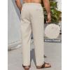 COOFANDY Men’s Linen Casual Pants Elastic Waist Beach Pants Lightweight Drawstring Summer Yoga Pants(Beige)