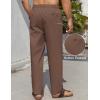 COOFANDY Men’s Linen Casual Pants Elastic Waist Beach Pants Lightweight Drawstring Summer Yoga Pants(Brown)