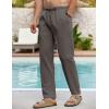 COOFANDY Men’s Linen Casual Pants Elastic Waist Beach Pants Lightweight Drawstring Summer Yoga Pants(Dark Gray)