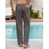 COOFANDY Men’s Linen Casual Pants Elastic Waist Beach Pants Lightweight Drawstring Summer Yoga Pants(Dark Gray)