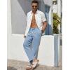 COOFANDY Men’s Linen Casual Pants Elastic Waist Beach Pants Lightweight Drawstring Summer Yoga Pants(Light Blue)