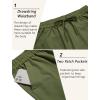 COOFANDY Mens Linen Casual Pants Lightweight Drawstring Beach Pants Elastic Waist Cropped Pants(Army Green)