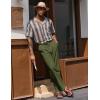 COOFANDY Mens Linen Casual Pants Lightweight Drawstring Beach Pants Elastic Waist Cropped Pants(Army Green)