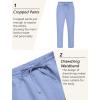 COOFANDY Mens Linen Casual Pants Lightweight Drawstring Beach Pants Elastic Waist Cropped Pants(Blue)