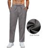COOFANDY Mens Linen Casual Pants Lightweight Drawstring Beach Pants Elastic Waist Cropped Pants(Dark Grey)
