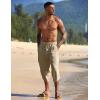 COOFANDY Men’s Linen Harem Capri Pants Lightweight Loose 3/4 Shorts Drawstring Elastic Waist Casual Beach Boho Yoga Trousers(Light Brown)