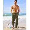 COOFANDY Men’s Linen Harem Drawstring Pants Casual Elastic Waist Lightweight Trouser Hippie Summer Beach Yoga Pants(B-army Green)