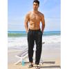 COOFANDY Men’s Linen Harem Drawstring Pants Casual Elastic Waist Lightweight Trouser Hippie Summer Beach Yoga Pants(Black)