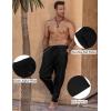 COOFANDY Men’s Linen Harem Drawstring Pants Casual Elastic Waist Lightweight Trouser Hippie Summer Beach Yoga Pants(Black)