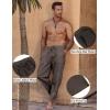COOFANDY Men’s Linen Harem Drawstring Pants Casual Elastic Waist Lightweight Trouser Hippie Summer Beach Yoga Pants(Coffee)