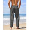 COOFANDY Men’s Linen Harem Drawstring Pants Casual Elastic Waist Lightweight Trouser Hippie Summer Beach Yoga Pants(Dark Grey)
