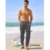 COOFANDY Men’s Linen Harem Drawstring Pants Casual Elastic Waist Lightweight Trouser Hippie Summer Beach Yoga Pants(Dark Grey)
