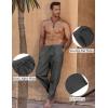COOFANDY Men’s Linen Harem Drawstring Pants Casual Elastic Waist Lightweight Trouser Hippie Summer Beach Yoga Pants(Dark Grey)