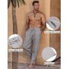 COOFANDY Men’s Linen Harem Drawstring Pants Casual Elastic Waist Lightweight Trouser Hippie Summer Beach Yoga Pants(Grey)