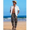 COOFANDY Men’s Linen Harem Drawstring Pants Casual Elastic Waist Lightweight Trouser Hippie Summer Beach Yoga Pants(Pat6)
