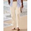 COOFANDY Men’s Linen Pants Casual Loose Fit Beach Summer Yoga Pants Lightweight Drawstring Linen Trousers(Light Beige)