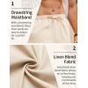 COOFANDY Men’s Linen Pants Casual Loose Fit Beach Summer Yoga Pants Lightweight Drawstring Linen Trousers(Light Beige)