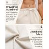 COOFANDY Men’s Linen Pants Casual Loose Fit Beach Summer Yoga Pants Lightweight Drawstring Linen Trousers(Light Khaki)
