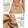 COOFANDY Men’s Linen Pants Casual Loose Fit Beach Summer Yoga Pants Lightweight Drawstring Linen Trousers(Light Tan)