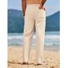 COOFANDY Men’s Linen Pants Casual Loose Fit Beach Summer Yoga Pants Lightweight Drawstring Linen Trousers(Moon Gray)