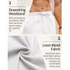 COOFANDY Men’s Linen Pants Casual Loose Fit Beach Summer Yoga Pants Lightweight Drawstring Linen Trousers(White)