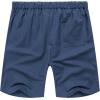 COOFANDY Men’s Linen Short Elastic Waist Drawstring Casual Summer Beach Shorts(Denim Blue)