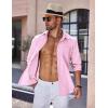 COOFANDY Men’s Long Sleeve Button Down Shirt Casual Untucked Regular-Fit Oxford Dress Shirts(Pink)