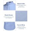 COOFANDY Men’s Long Sleeve Cotton Linen Shirt Beach Button Down Shirts Casual Button Up Shirt Summer Yoga Tops with Pocket(Sky Blue)