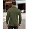 COOFANDY Men’s Long Sleeve Polo Shirt Casual Dress Button Polo T Shirt with Pocket Basic Lightweight Collared Golf Shirt(Army Green)