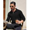 COOFANDY Men’s Long Sleeve Polo Shirt Casual Dress Button Polo T Shirt with Pocket Basic Lightweight Collared Golf Shirt(Black)