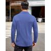 COOFANDY Men’s Long Sleeve Polo Shirt Casual Dress Button Polo T Shirt with Pocket Basic Lightweight Collared Golf Shirt(Blue)