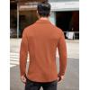 COOFANDY Men’s Long Sleeve Polo Shirt Casual Dress Button Polo T Shirt with Pocket Basic Lightweight Collared Golf Shirt(Caramel)