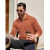 COOFANDY Men’s Long Sleeve Polo Shirt Casual Dress Button Polo T Shirt with Pocket Basic Lightweight Collared Golf Shirt(Caramel)