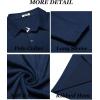 COOFANDY Men’s Long Sleeve Polo Shirt Casual Dress Button Polo T Shirt with Pocket Basic Lightweight Collared Golf Shirt(Dark Blue)