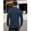 COOFANDY Men’s Long Sleeve Polo Shirt Casual Dress Button Polo T Shirt with Pocket Basic Lightweight Collared Golf Shirt(Deep Blue)
