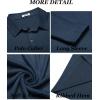 COOFANDY Men’s Long Sleeve Polo Shirt Casual Dress Button Polo T Shirt with Pocket Basic Lightweight Collared Golf Shirt(Deep Blue)