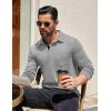 COOFANDY Men’s Long Sleeve Polo Shirt Casual Dress Button Polo T Shirt with Pocket Basic Lightweight Collared Golf Shirt(Grey)