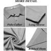 COOFANDY Men’s Long Sleeve Polo Shirt Casual Dress Button Polo T Shirt with Pocket Basic Lightweight Collared Golf Shirt(Grey)
