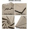 COOFANDY Men’s Long Sleeve Polo Shirt Casual Dress Button Polo T Shirt with Pocket Basic Lightweight Collared Golf Shirt(Khaki)