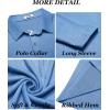 COOFANDY Men’s Long Sleeve Polo Shirt Casual Dress Button Polo T Shirt with Pocket Basic Lightweight Collared Golf Shirt(Light Blue)