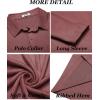 COOFANDY Men’s Long Sleeve Polo Shirt Casual Dress Button Polo T Shirt with Pocket Basic Lightweight Collared Golf Shirt(Wine Red)