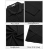 COOFANDY Mens Long Sleeve Polo Shirts Button Casual Tee Collared Work Pullover Shirts(A Black)