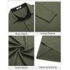 COOFANDY Mens Long Sleeve Polo Shirts Button Casual Tee Collared Work Pullover Shirts(Army Green)