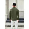COOFANDY Mens Long Sleeve Polo Shirts Button Casual Tee Collared Work Pullover Shirts(Army Green)