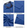 COOFANDY Mens Long Sleeve Polo Shirts Button Casual Tee Collared Work Pullover Shirts(Blue)