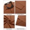 COOFANDY Mens Long Sleeve Polo Shirts Button Casual Tee Collared Work Pullover Shirts(Caramel)
