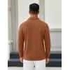 COOFANDY Mens Long Sleeve Polo Shirts Button Casual Tee Collared Work Pullover Shirts(Caramel)